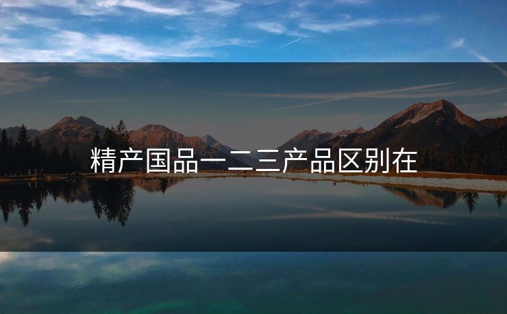 精产国品一二三产品区别在