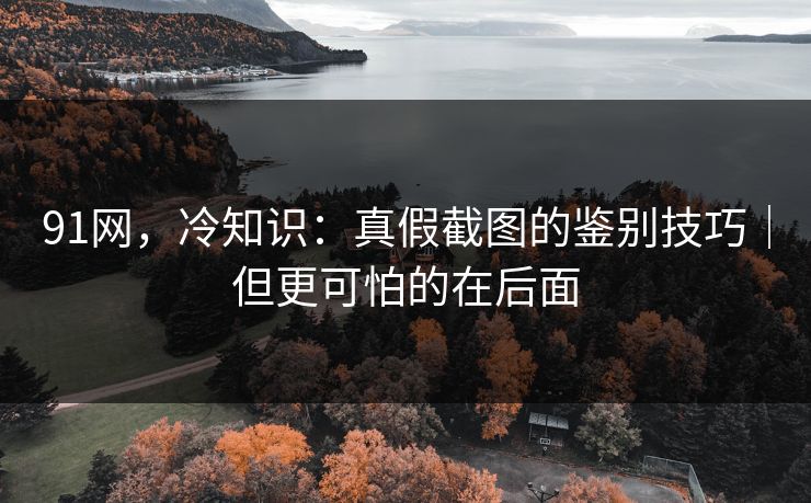 91网，冷知识：真假截图的鉴别技巧｜但更可怕的在后面